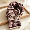 Winter New Fair Island Style Retro Jacquard Knitted Scarf Women's Senior Sense Casual Versatile Thickened Warm Scarf