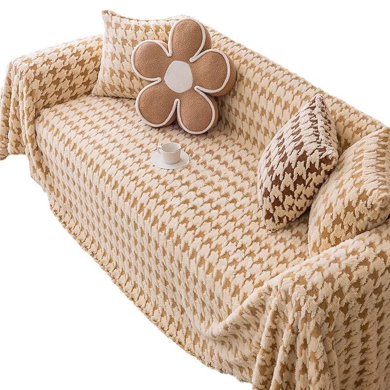 

Плюшевое полотенце для дивана с защитой от царапин, бархатный приятный для кожи плюшевый теплый домашний нескользящий чехол Универсальный универсальный чехол для дивана 180*130cm