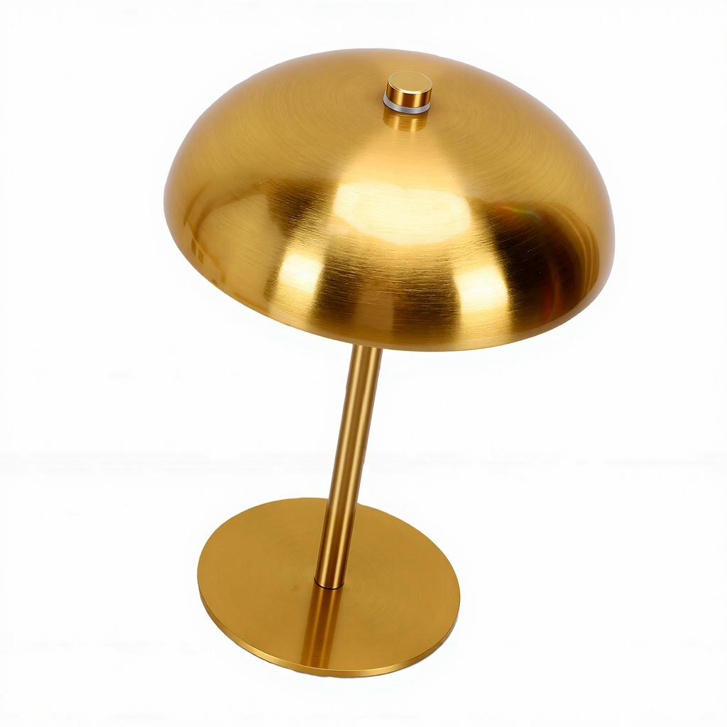 Table Lamp 3W 3 Color Temperatures Stepless Dimmable Touch Control Rechargeable Metal Mushroom Lamp for Bedside