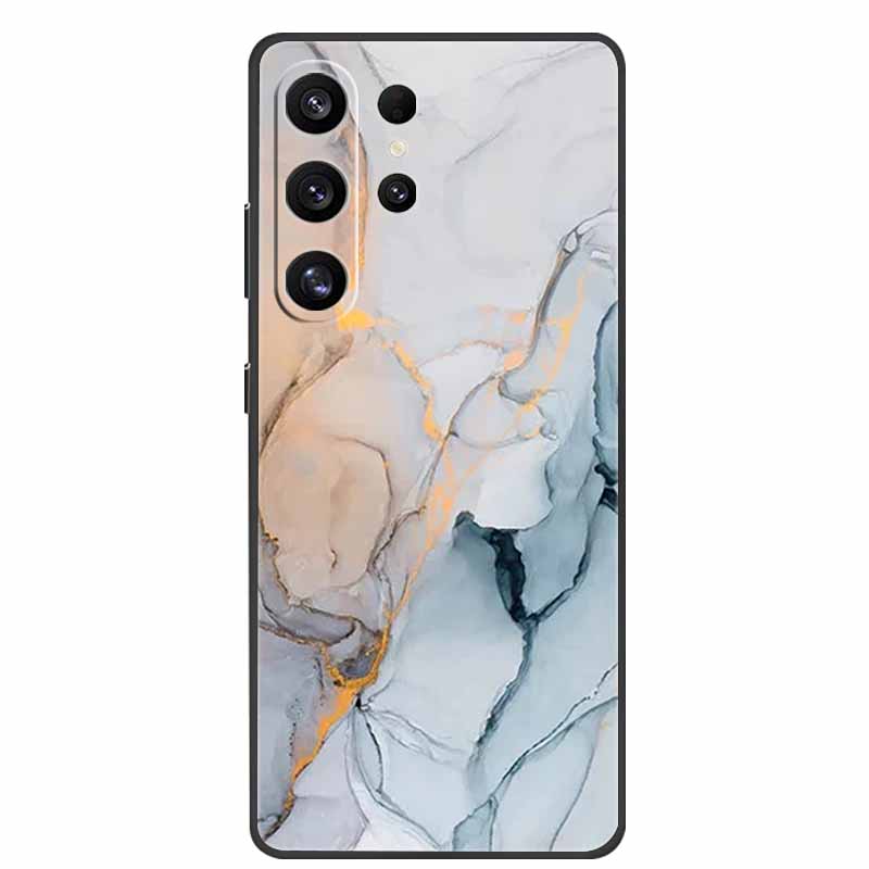 Phone Case For Samsung Galaxy S26 Ultra Colorful Painted Soft Silicone Bumper for Samsung S26 Ultra Case Marble Shockproof Cover