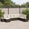 VidaXL 8-Piece Garden Sofa Set With Brown Cushions Poly Rattan 3360759
