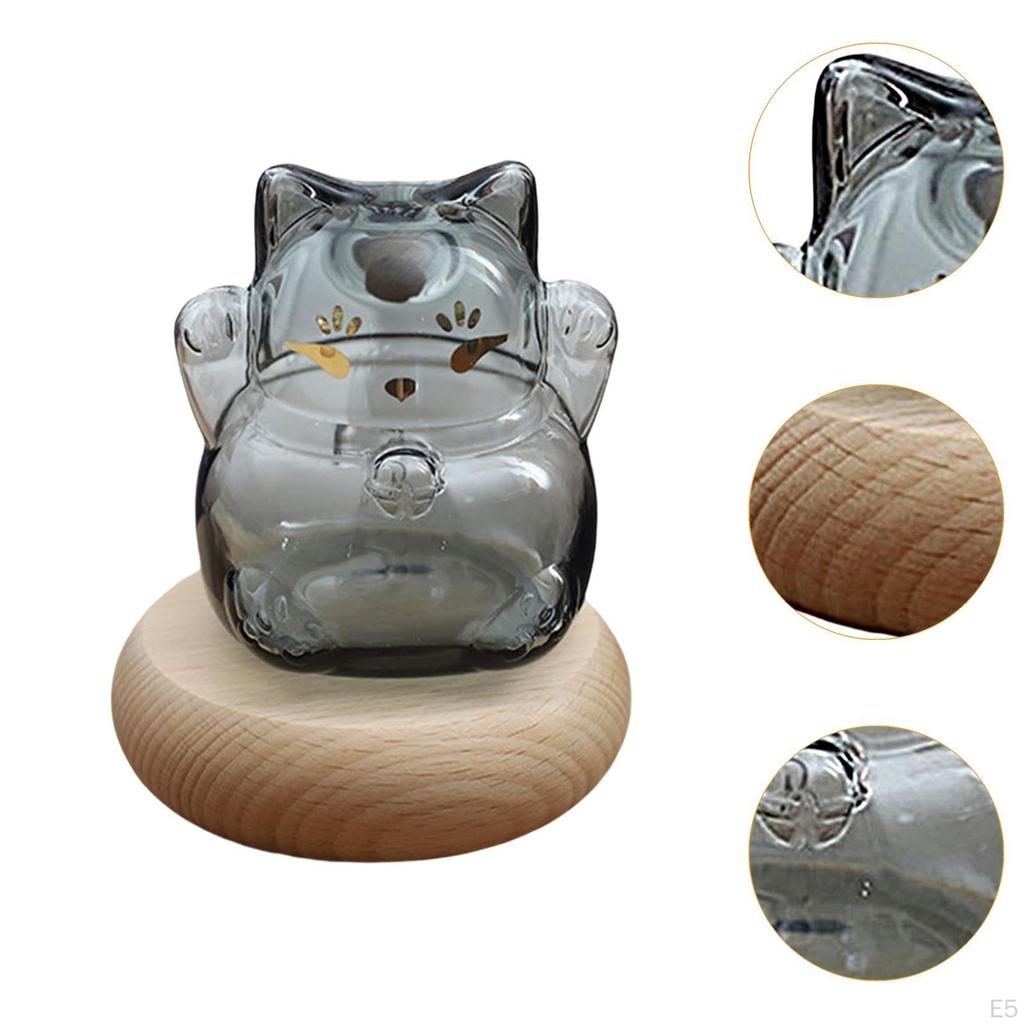 Sparflasche Glas Sparschwein mit Holzständer