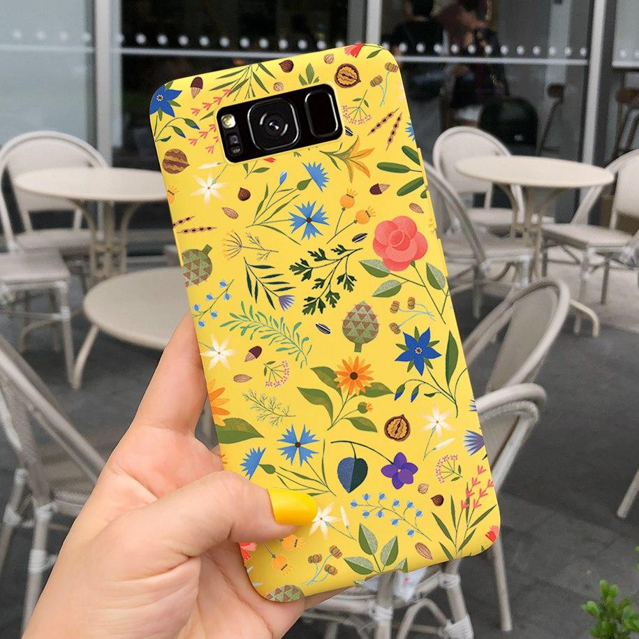 Shockproof Case For Samsung S8 Plus SM-G955F Cover Colorful Daisy Cactus Soft Matte Phone Case For Samsung S8 S 8 S8+ G950F Capa