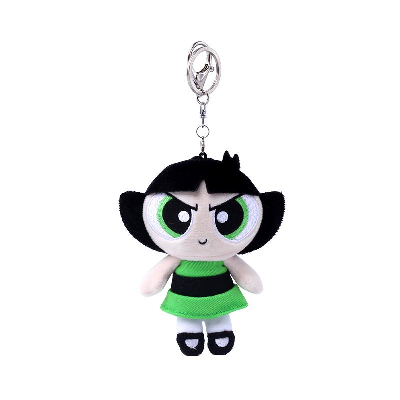 

Genuine 12-13cm Powerpuff Girls 2-1 Plush Keychain Bubbles Buttercup Doll Pendant Cute Girl Heart Bag Hanging Decoration Moe