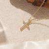 Turandoss Cross Necklace for Women Delicate 14K White Gold Plated Christian Gifts for Women