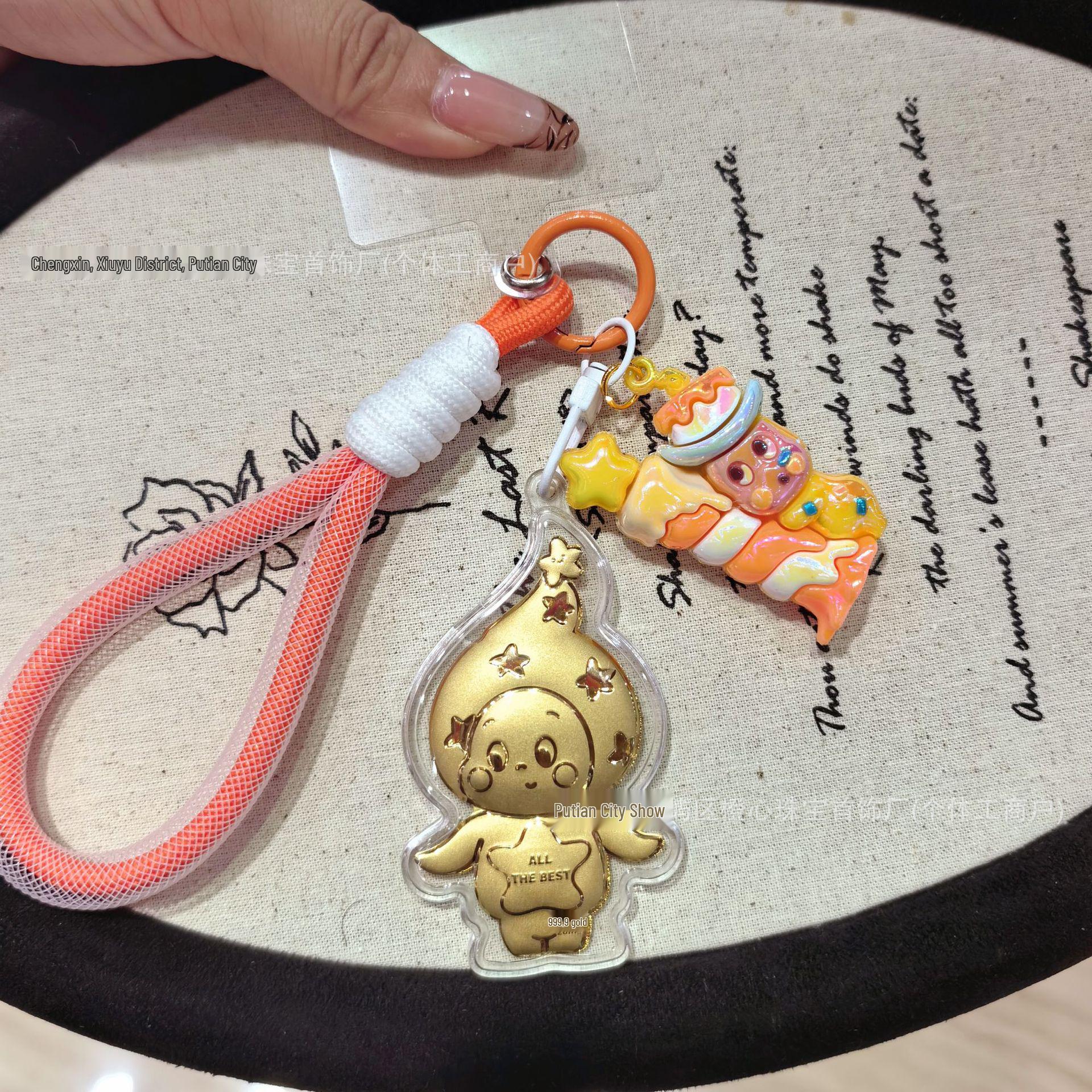 999 Pure Gold Star Keychain Pendant - Gift for Events & Promotions