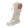 Fashion New Women's Boots Fashion Mid-calf Canvas Boot Breathable Casual Boots Designer Women Pants Tube Stack Boot Student Canvas Boots