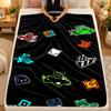 Flannel BlanketGeometry Dash Warm Soft Throw Blanket for Indoor Sofa Bed Living Room Use
