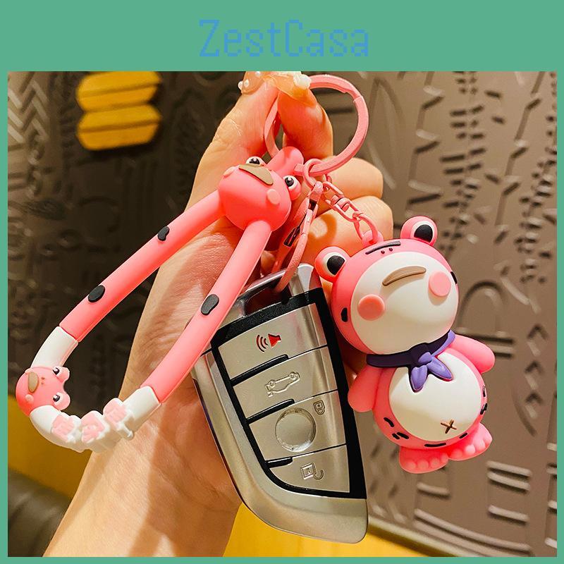 Adorable Creative Frog Keychain Cute Pvc Car Accessory For Couples And Students