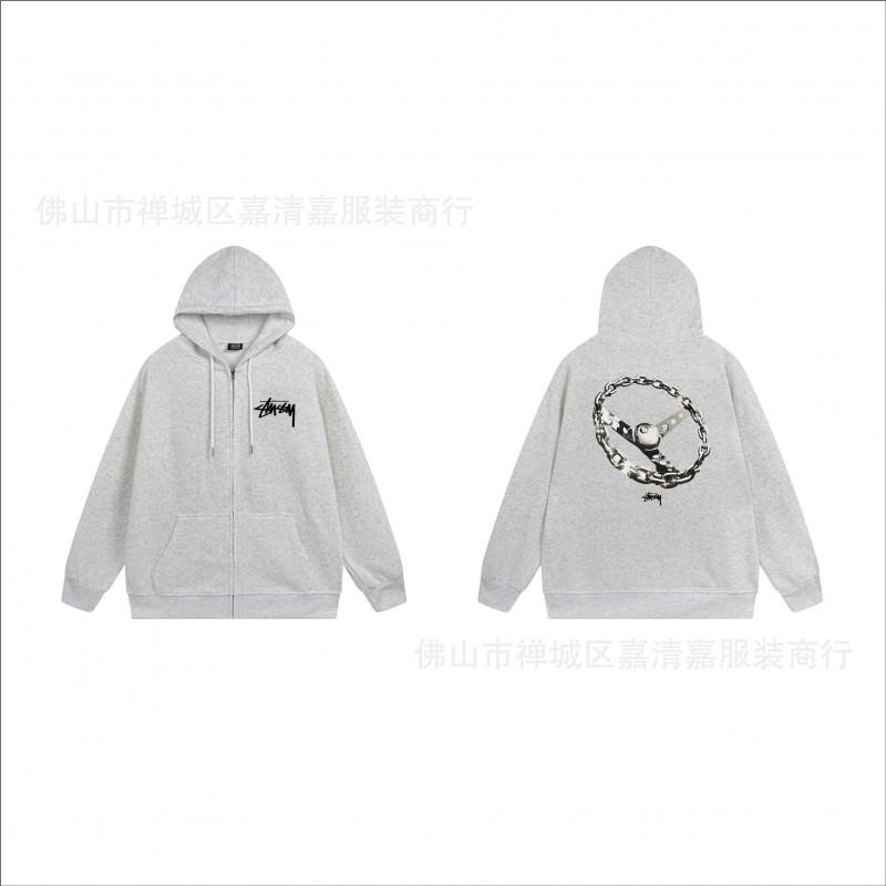 Unisex mikina s kapucí na zip s potiskem Bavlněný svetr Lehká podzimní zimní neformální svrchní oblečení
