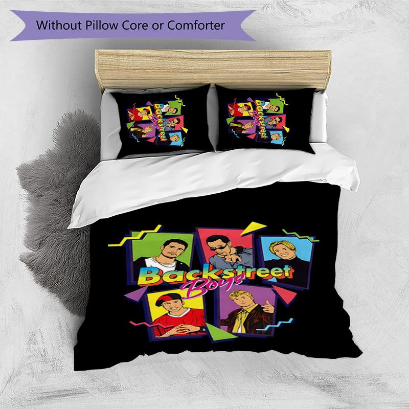 Backstreet Boys Printed 3PCS Bedding Set Soft Breathable Duvet Cover Pillowcases Set Washable Bedroom Decor Home Gift