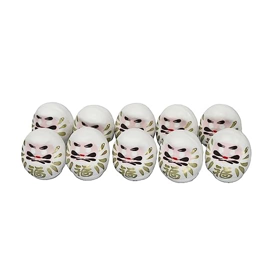 Made in Japan Color Daruma Size 0 White [Set of 10] [Height 4.5cm] Lucky Daruma, Good Luck Charm, Pr