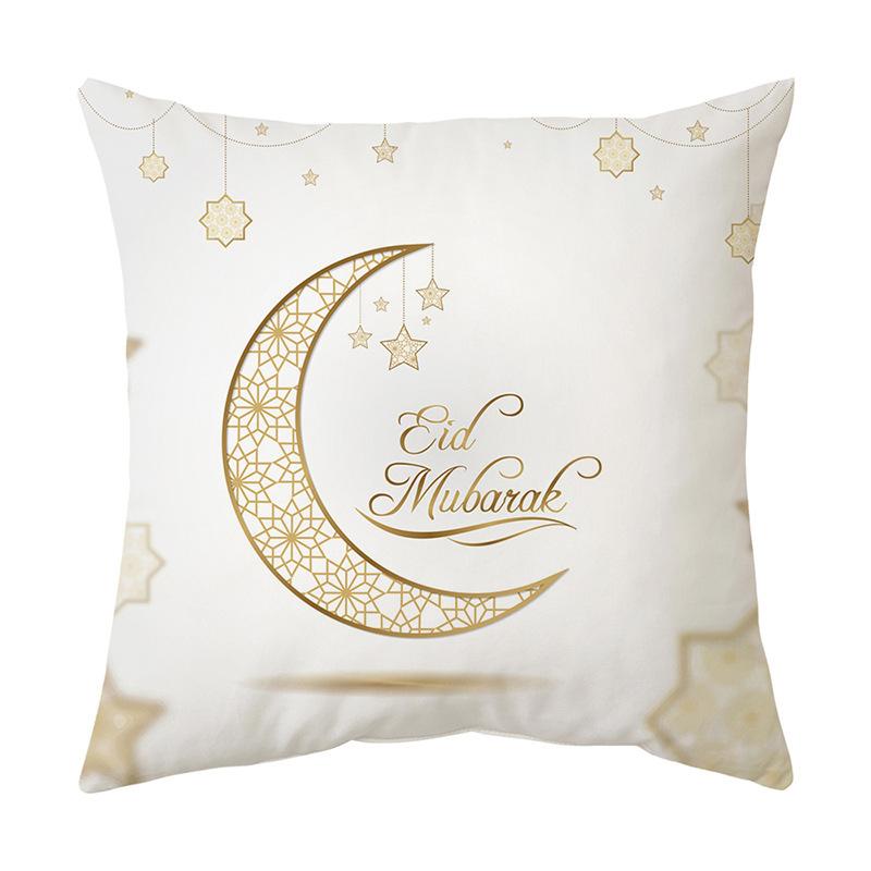 2025 Ramadan Decoration Eid Mubarak Pillowcase Decor for Home Sofa Cushion Cover Islamic Muslim Mosque Pillow Cover Gifts