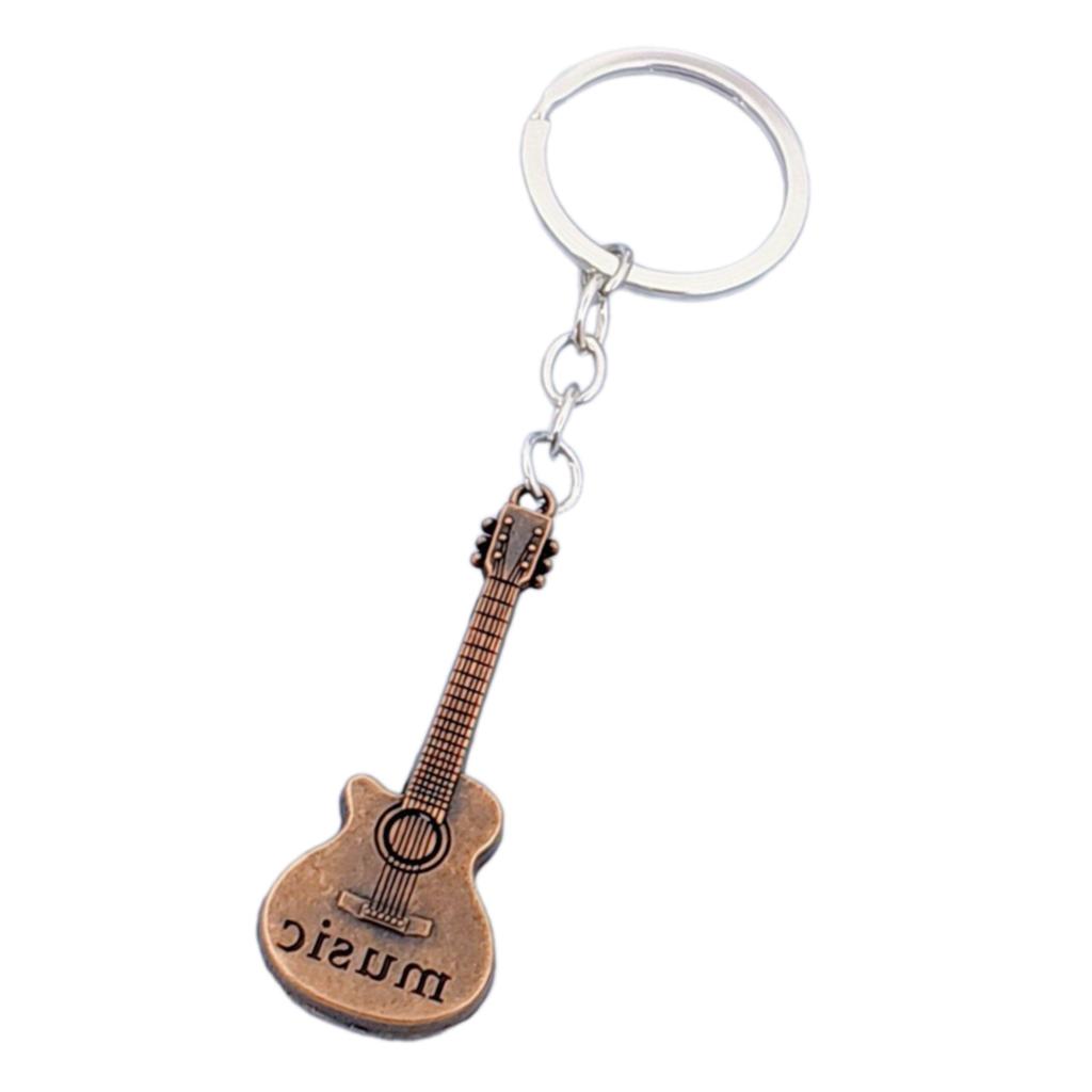 Cuteness Aesthetic Guitar Keychain Great Key Accessory Guitar Key Pendant Alloy Texture Suitable for Music Festivals