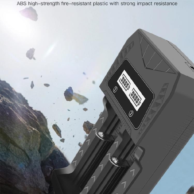 Intelligent Double Slot Type C Battery Charging LCD Display For 18650 26650 2A 3A 3.7V Batteries Independent Charging