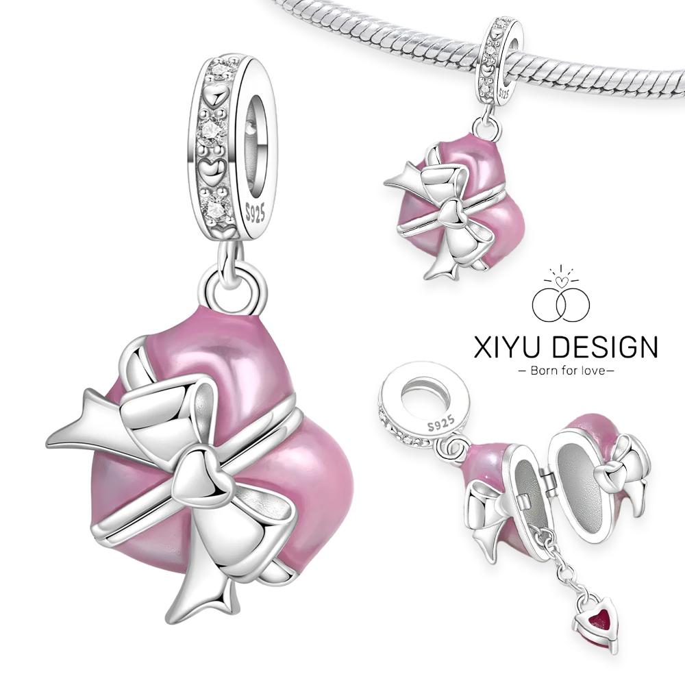 925 Silver Cute Kitten Lucky Cat Charm Can Be Opened Bead Pendant Fit Original Bracelet DIY Women Jewelry Gifts