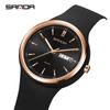 SANDA Top 6213 Male and Female Student Watches Casual Simple Dual Calendar Fashion Male and Female Student Quartz Watches