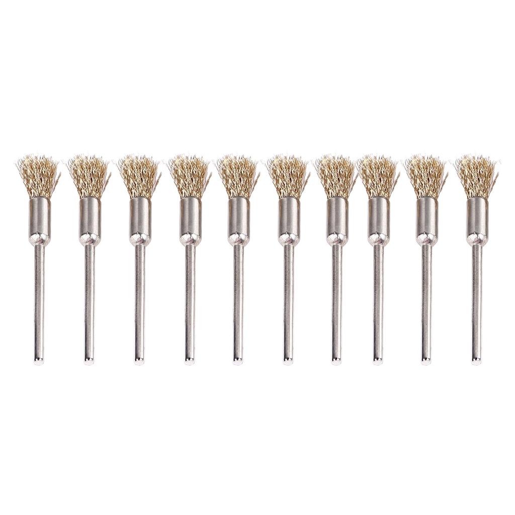 30pcs Extended Wire Brush Pen Shape Steel Copper Wire Cleaning End Brush Rust Paint Removal Bits Polishing Rotary Tools