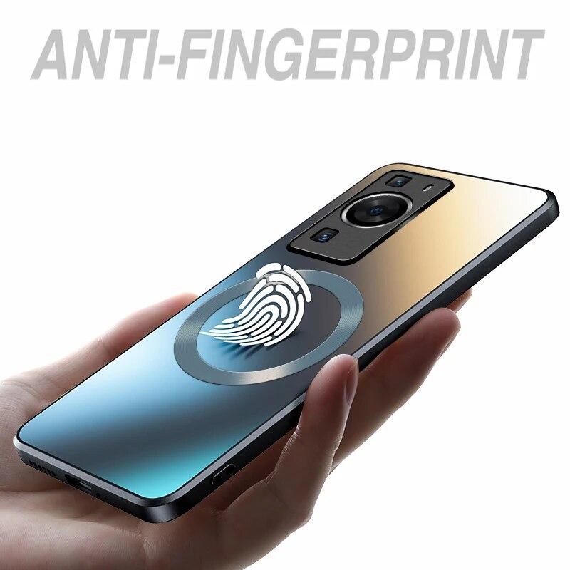 Funda Rígida de Silicona Mate AG para Huawei P60 P50 P40 P30 Pro P40pro Protectora Completa Esmerilada para Teléfono con Carga Inalámbrica Magnética