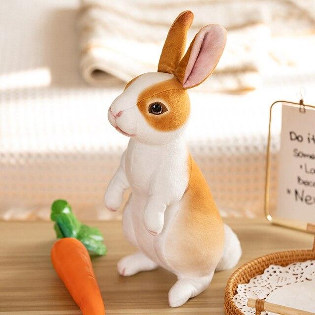 Realistická plyšová a vycpaná hračka králík Kawaii kožešinová zvířátka Velikonoční simulace králíka Model panenky pro děti Pěkný dárek Domácí dekorace