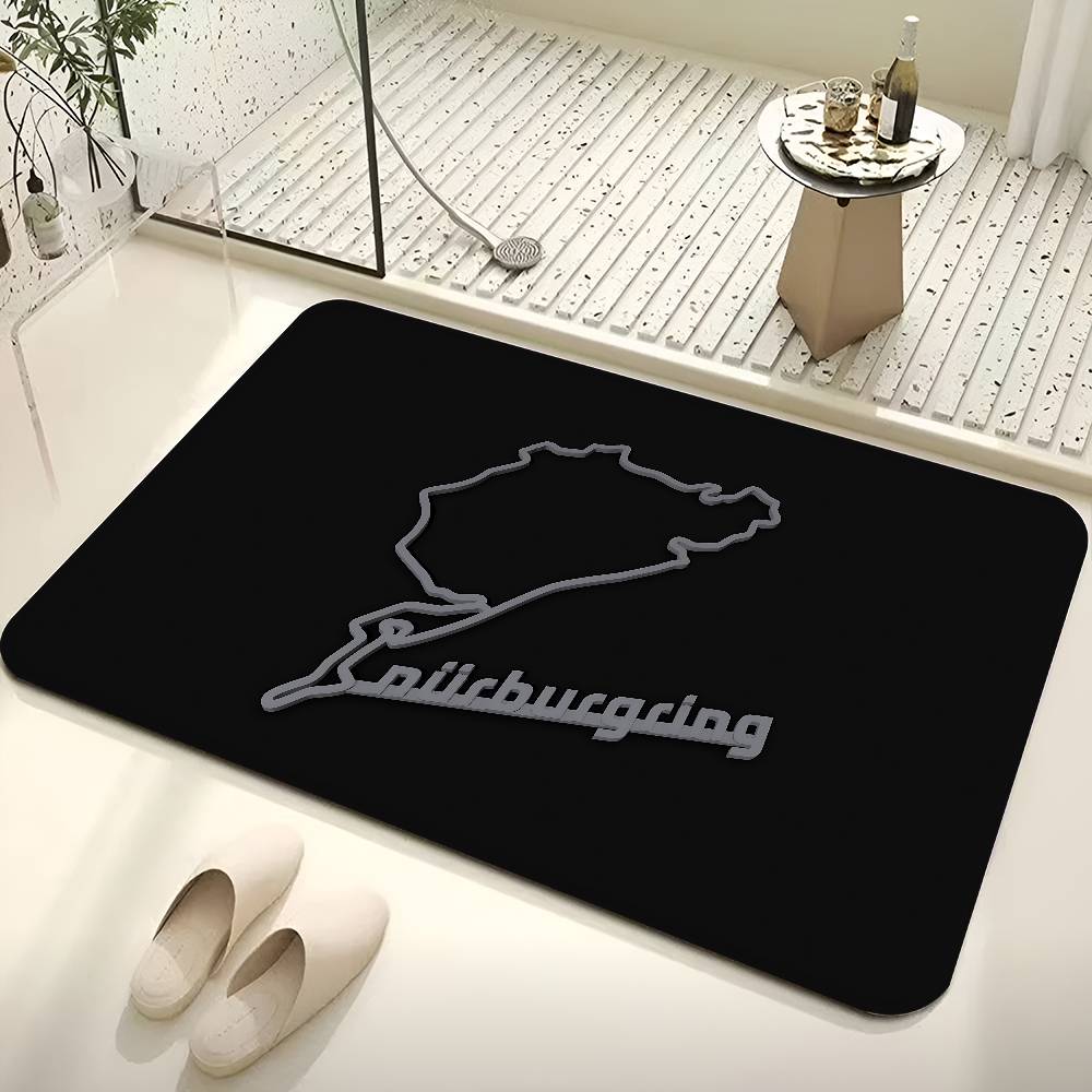 N-Nurburgrings Logo Hallway Carpet INS Style Soft Bedroom Floor House Laundry Room Mat Anti-skid Bedside Area Rugs