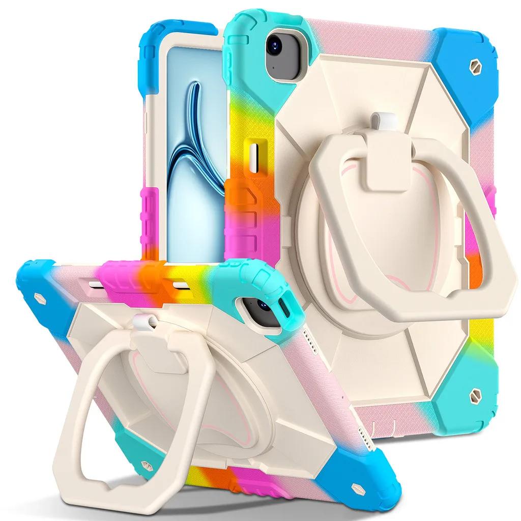 Kids Armor Case for New IPad Air M3/M2 13 Inch 2025 Case for IPad Pro 13 2024 M4 Tablet Funda 360° Rotating Shockproof Cover