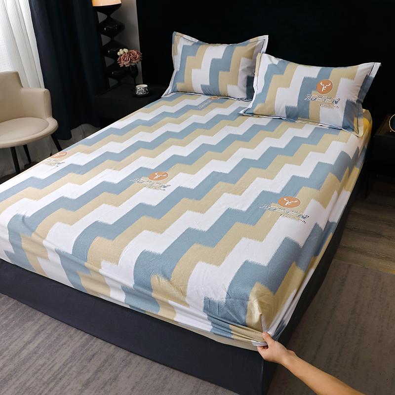 Queen Size Bedsheet 100% Cotton Fitted Sheet Brushed Bed Cover Soft Mattress Protector Sabanas Para Cama (Pillowcase Need Order)