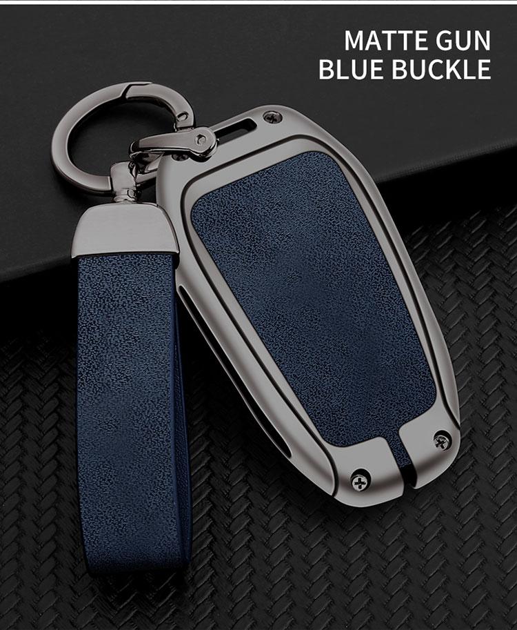 Zine Alloy Leather Car Key Case Shell Cover For Peugeot 308 408 508 2008 3008 4008 5008 Citroen C4L C6 C3-Xr Picasso Ds3 Ds4 Ds5