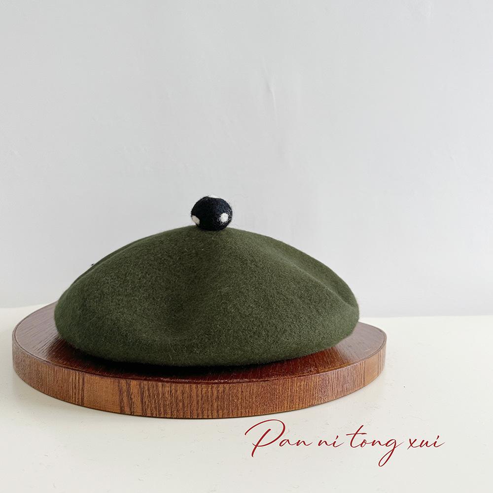 1pc Women French Classic Solid Color Beret Cap,fleece-lined Warmth Leisure Fashion Beanie Hat Suitable for Party Wear Halloween