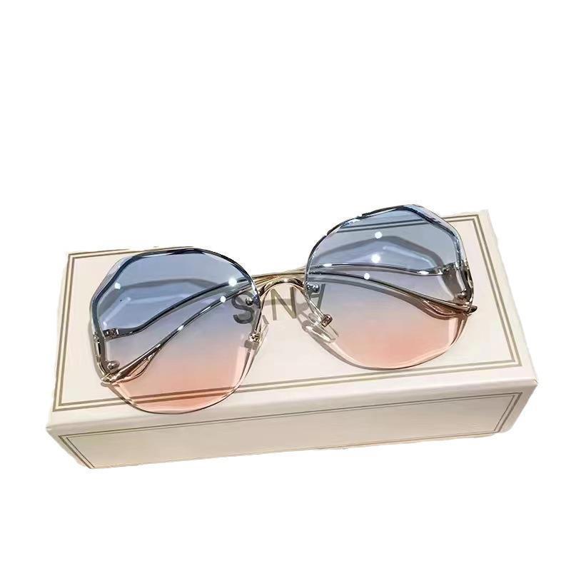 Sunglasses Women'S Round Face Tide Sunglasses Uv Protection Big Face Thin Summer