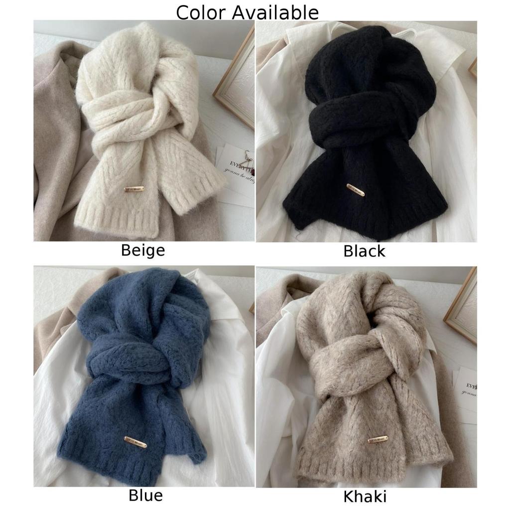 Alpaca Wool Scarf Korean Style Knit Full Neck Coverage