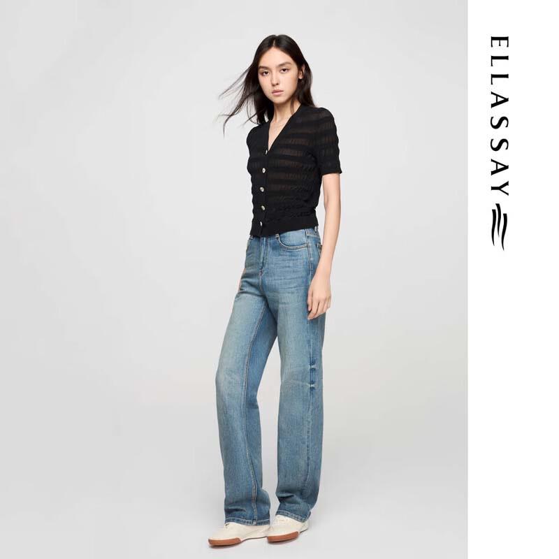 ELLASSAY Women's Lightweight Striped Knit Top