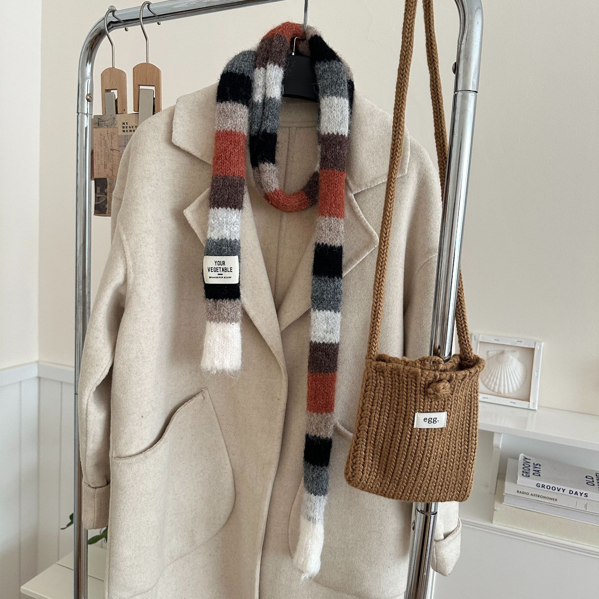 

Striped Narrow Scarf Autumn/Winter New Style Men s and Women s Fashionable Items 190*10cm