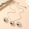 3PC Women's Fashion Simple Luxury Three Dimensional Water Drop Necklace Earrings Jewelry Set Wedding Banquet Party Holiday Gift