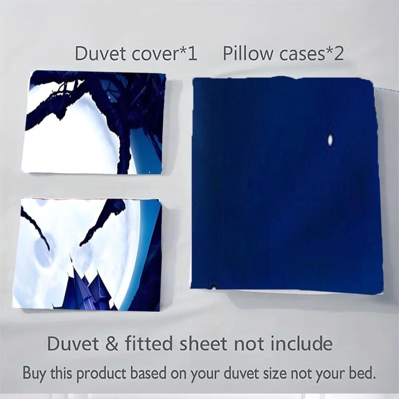 Custom 3pcs Moonlit Shadow House Bedding Sets For All Sizes New 249D Printed Bed Cover Comforter Duvet Cover Pillowcase Bedroom Decoration