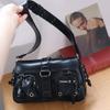 Elegant Y2K PU Crossbody Bag Harajuku Pocket Leather Handbag Gothic Wallet Underarm Shoulder Bag Outdoor