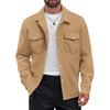 2024 Men's Casual Solid Color Single-Breasted Long-Sleeved Jacket - European & American Style.