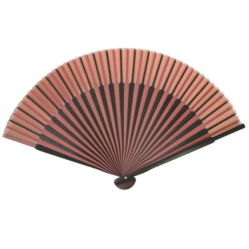 [KYOETSU] [Kyoetsu] Pure Silk Folding Fan, Plain, 2-Color Bamboo Black, 2-Piece Set (Folding Fan, Folding Fan Case), Women's (12)