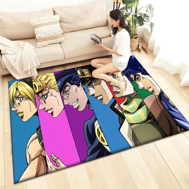 JoJo HD Printed Carpet Living Room Home Decor Sofa Table Rug Anti Slip Chair Cushion Lounge Mat Picnic Camping Art