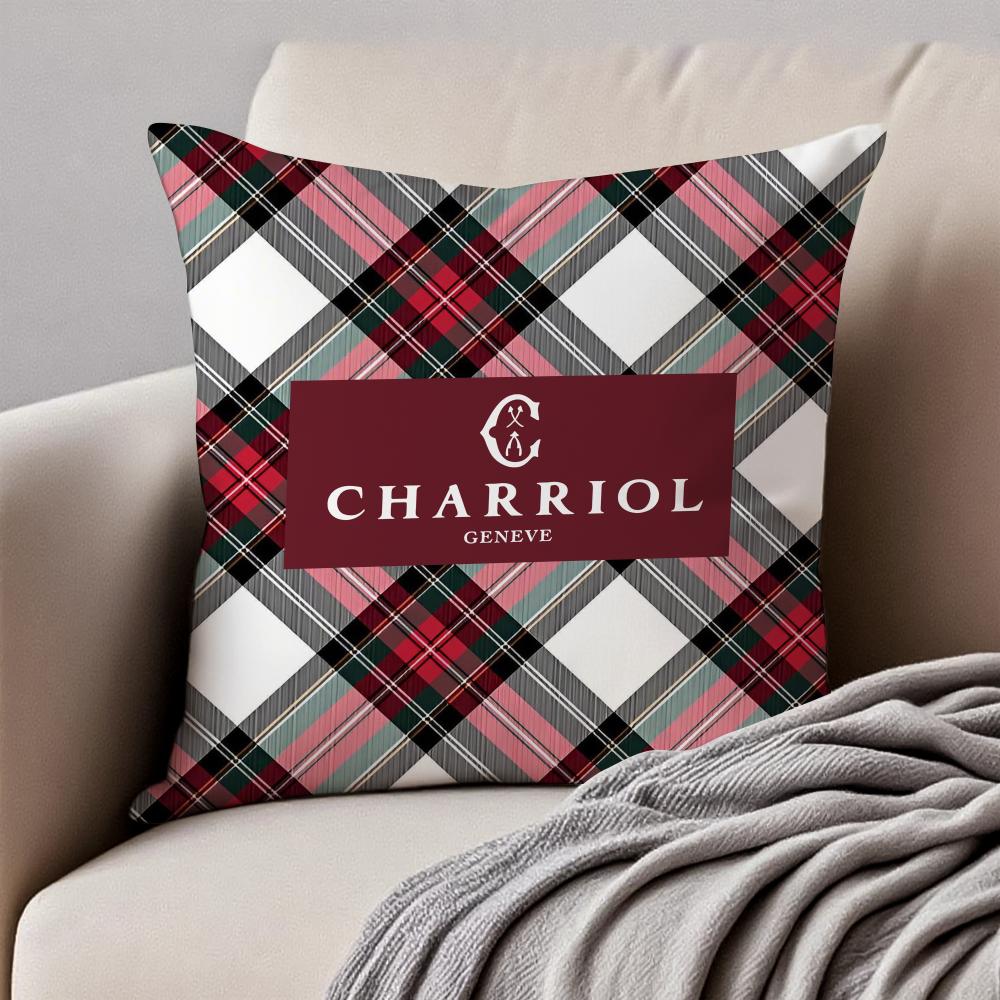 

Fashion Modern Luxury CCharriols Cushion Cover Pillowcase Antidustmite Invisible Zipper Short Plush Sofa Cushion 30X30cm