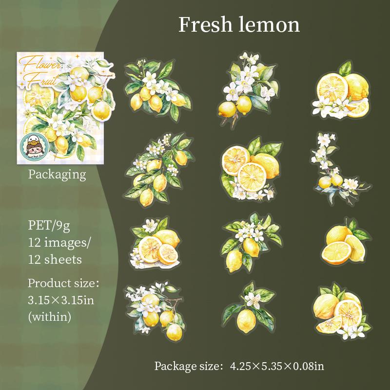 

Kawaii Korean Stationery Sticker Pack Fruit theme Junk journaling Diary Stickers Planner Office Supplies Decorative Scrapbooking