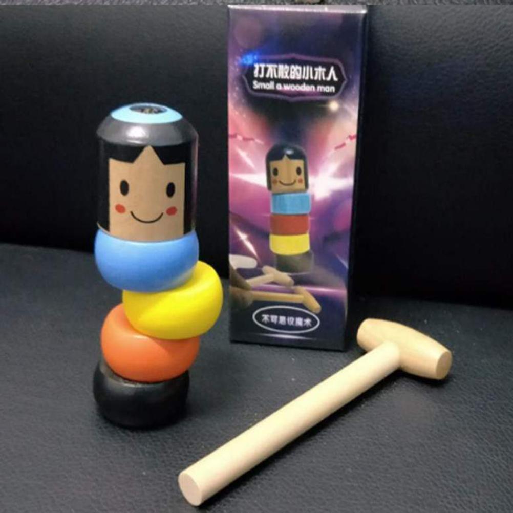 1 Set Immortal Unbreakable Wooden Man Toy Tricks Close Up Stage Props Fun Toy Gift
