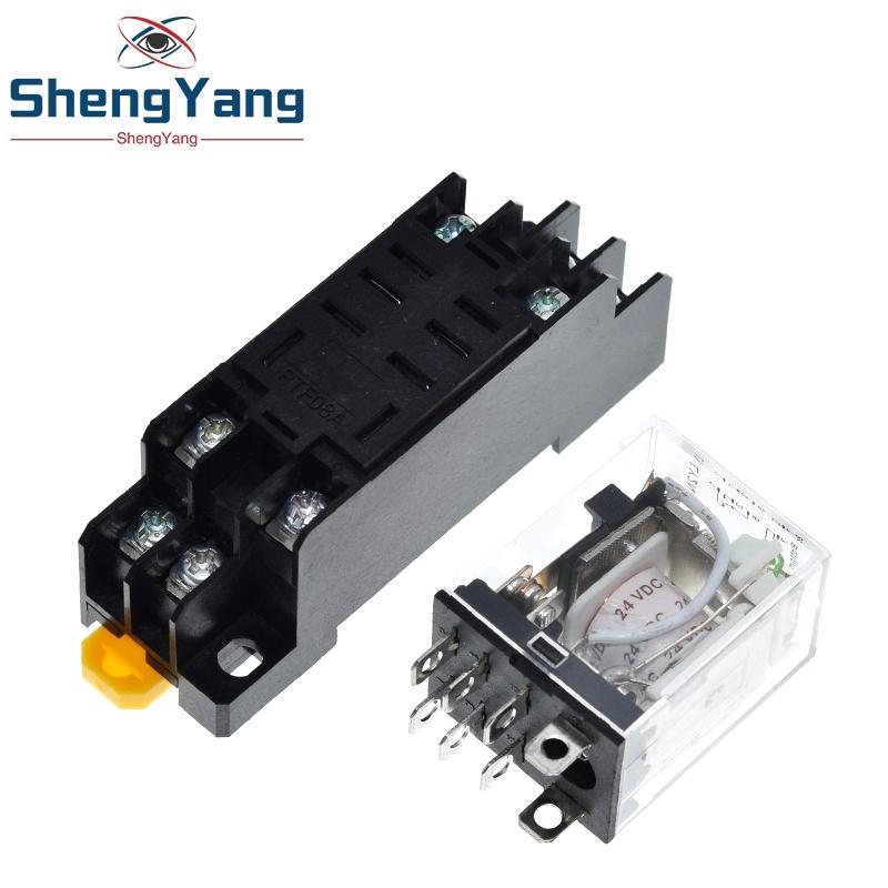 TZT 1/2PCS 12V 24V DC 110V 220V AC Coil Power Relay Module LY2NJ DPDT 8 Pin HH62P JQX-13F With Socket Base OK