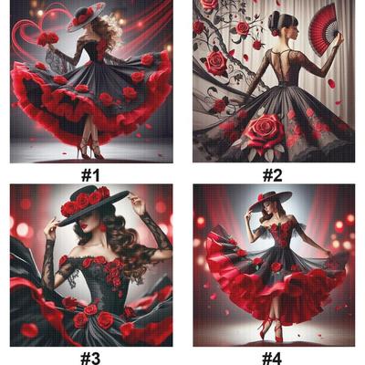 Full Embroidery Cotton Thread 11CT Printed Girl Cross Stitch Kit Art