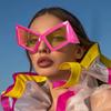 New Fashion Oversized Cat-Eye Glasses for Women and Men High-End Hip-Hop Style Eyewear Versatile Daily Trendy Accessory