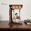 Unique Gift for Book Lovers Halloween Read This Year Counter, Funny Ghost Swing Wooden Ornament, Inspired Bookish Decor Gothic Reading Figurine
