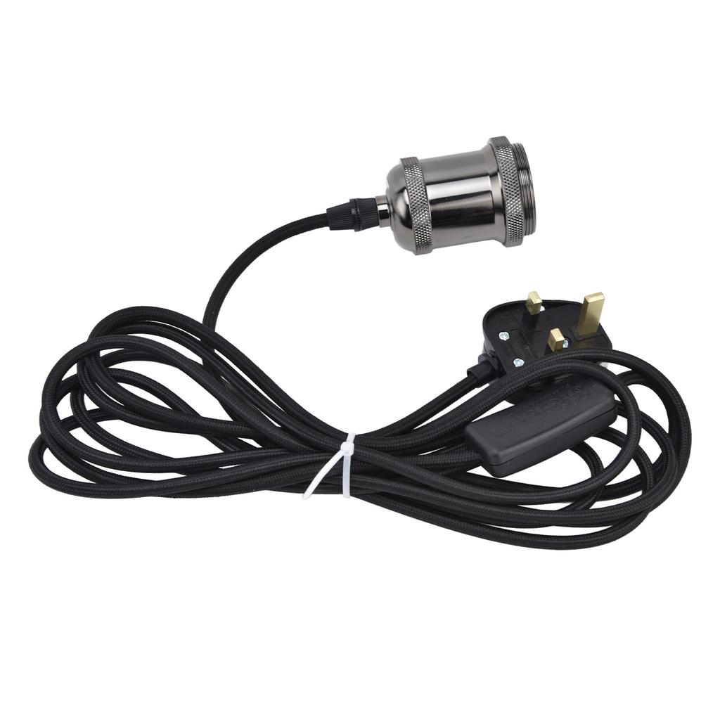 E27 Lamp Holder Hanging Light Cord with On Off Switch Pendant Lampholder