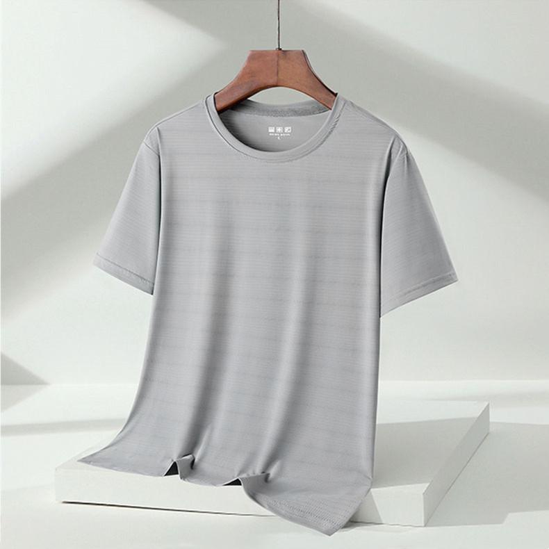 (L-5XL)Quick Dry Sports T-Shirt Men Summer New Fitness Tops Ice Silk Mesh Breathable Gym Running Hiking Short-Sleeved Tee Shirt