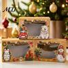 Holiday Snack Boxes 6Pcs Christmas Paper Gift Boxes, Xmas Color Printed Foldable Cookie Treat Present Wrapping Bakery Packaging for Desserts, Candies,