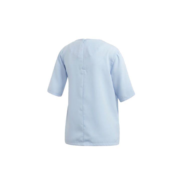 Adidas Originals 3-Stripes Printed American Vintage Short Sleeve T-Shirt Women Tops Light-Blue DV0854